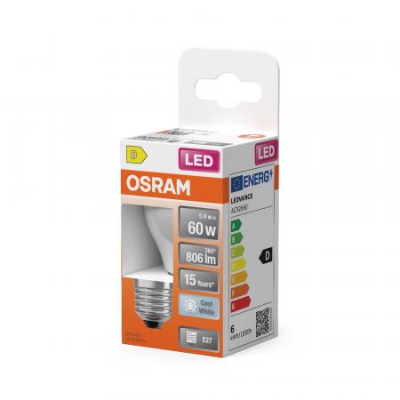 Osram E27 LED Tropfenlampe Star CLASSIC matt 5,5W wie 60W 4000K neutralweißes Licht
